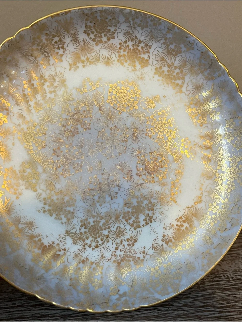 Antique Jean Pouyat Limoges Gold Chintz 6